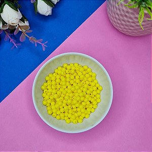 Miçanga Bola Leitosa 6mm 20 gramas - Amarelo Forte
