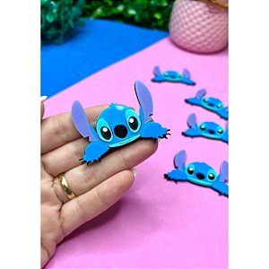 Aplique de Acrílico Stitch Azul (rostinho) - Unidade