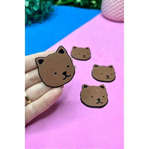 Aplique de Acrílico Bobbie Goods Gatinho Marrom - Unidade