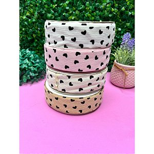 FITA IMPORTADA VELUDO COTELE COM CORACAO 38MM - METRO