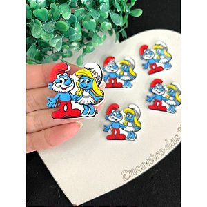 Aplique de Acrílico Smurfs Casal - Unidade
