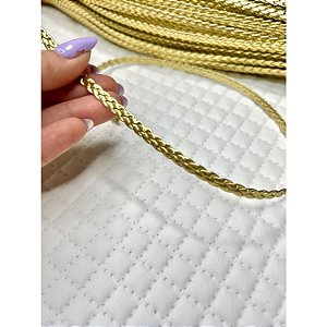 Cordão Trançado Dourado 3mm - Metro
