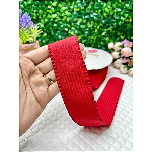 Fita Tweed 38mm com Relevo Listrado - Vermelho - Metro