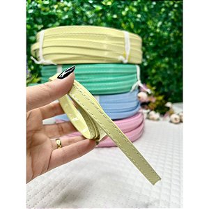 Tira de Verniz Com Pesponto 10mm - Metro amarelo