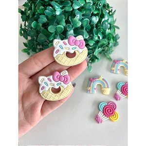 Aplique Emborrachado Rosquinha com Lacinho - Unidade