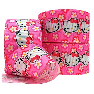 Fita de Gorgorão Sakura 38mm Hello Kitty Rosa Pink - Metro