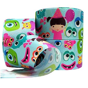 Fita de Gorgorão Estampado Sakura 38mm Monstros S.A - Metro