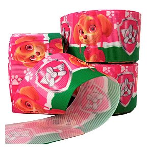 Fitas de Gorgorão Estampado Sakura 38mm Patrulha Canina Skye - Metro