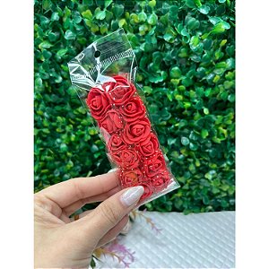 Aplique Flor de E.V.A Pequena Vermelha - 12 unidades