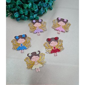 Aplique de Acrílico Fadinha - Unidade rosa bebe