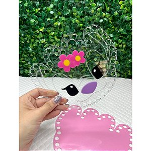 Placa de Acrílico Angel (Stitch)  para Bolsa de Fio de Malha