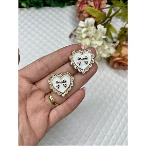 Chaton Coração com Lacinho (Fundo Branco) - Unidade