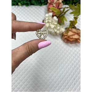 Chaton Coração com Strass e Lacinho Vazado - Unidade