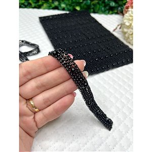 Manta Perolada 1x40cm Preta - Unidade
