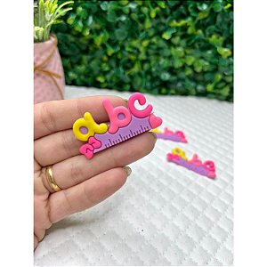 Aplique Emborrachado Escolar Régua Rosa - Unidade