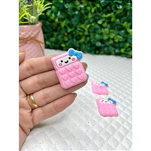 Aplique Emborrachado Escolar Calculadora Rosa - Unidade