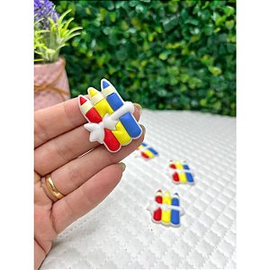 Aplique Emborrachado Escolar Trio de Lápis - Unidade