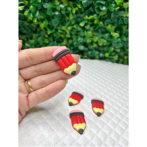 Aplique Emborrachado Escolar Lápis Vermelho - Unidade