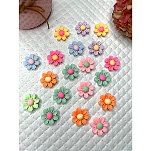 Aplique de Resina Flor Grande - 5 Unidades Sortidas