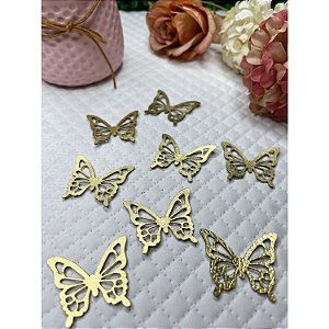 Aplique Borboleta em Lonita Dourada - Unidade