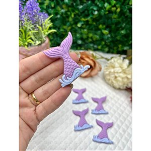 Aplique Emborrachado Cauda de Sereia Lilás - Unidade