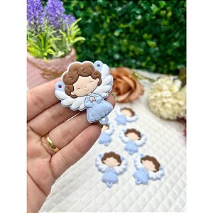 Aplique Emborrachado Anjo Azul para Terço - Unidade
