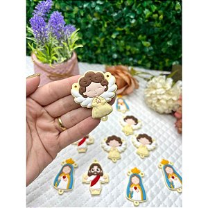 Aplique Emborrachado Anjo Amarelo para Terço - Unidade