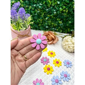 Aplique Emborrachado Flor Margarida Rosa Bebê - Unidade