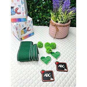 Kit Escolar Fitas + Apliques - Verde