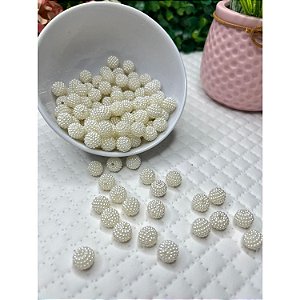Bola Plástica Craquelada 10mm Off White - 20g