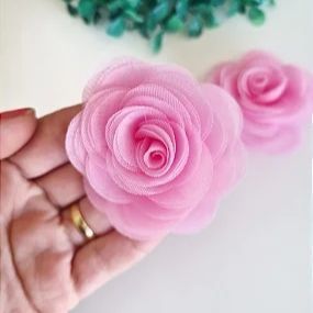 Flor de Organza 5cm - Unidade