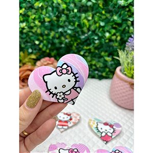 Aplique de Acrílico Curvado para Tiara Hello Kitty Rosa - Unidade