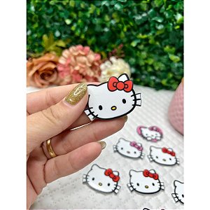 Aplique de Acrílico Hello Kitty Lacinho Vermelho - Unidade