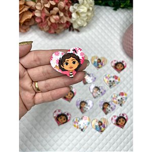 Aplique de Acrílico Coração Gabby - Unidade