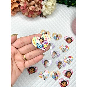 Aplique de Acrílico Coração Turma da Gabby - Unidade