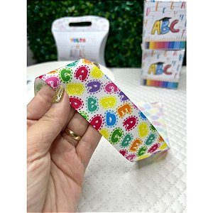 Fita Mili Gorgorão Estampada Escolar ABC Candy 38mm - Metro