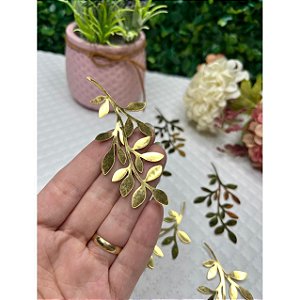 Aplique Galho em Lonita Dourada 8cm - Unidade