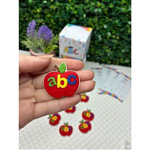 Aplique Emborrachado Escolar Maça Abc - Unidade