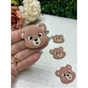 Aplique Emborrachado Urso Rostinho Marrom - Unidade