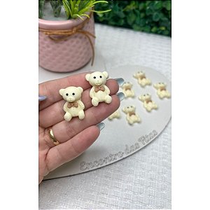 Aplique de Resina Ursinho Marfim - Unidade