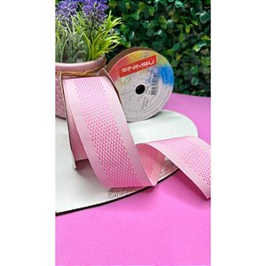 Fita Sinimbu Decorada 38mm Rosa - Metro