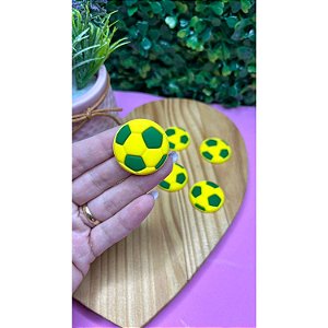 Aplique Emborrachado Brasil Bola Verde e Amarelo - Unidade