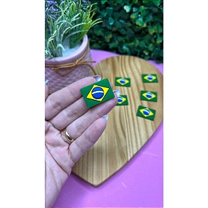 Aplique Emborrachado Brasil Retangular - Unidade