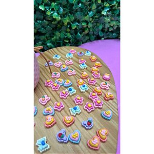 Aplique de Resina Mini Motivos Candy Colors - 6 unidades misto