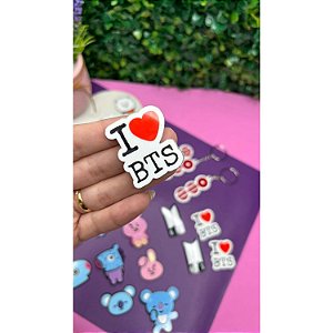Aplique de Acrílico I Love BTS - Unidade