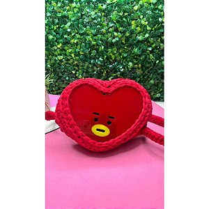 Bolsa de Fio de Malha com Placa de Acrílico BTS V (Kim Taehyung) - Unidade