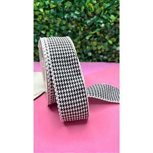 Fita Pied de Poule com Borda Ondulada 38mm Preto - Metro