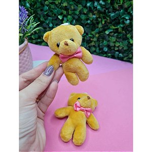 Aplique Ursinho de Pelúcia 8cm Marrom Claro - Unidade