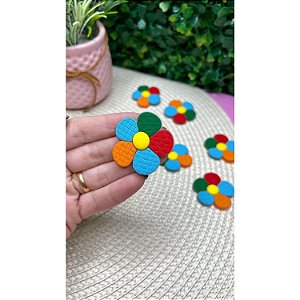 Aplique Emborrachado Flor Colorida Festa Junina - Unidade