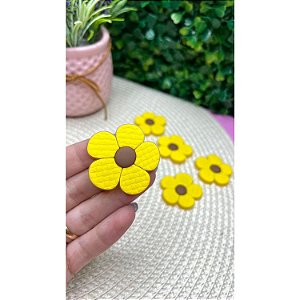 Aplique Emborrachado Flor Amarela - Unidade